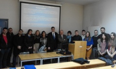 10 December 2015 MP Aleksandar Cotric speaks at the Faculty of Political Sciences